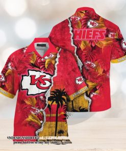 [The best selling] Kansas City Chiefs NFL Flower Custom Summer Football Full Printing Hawaiian Shirt
