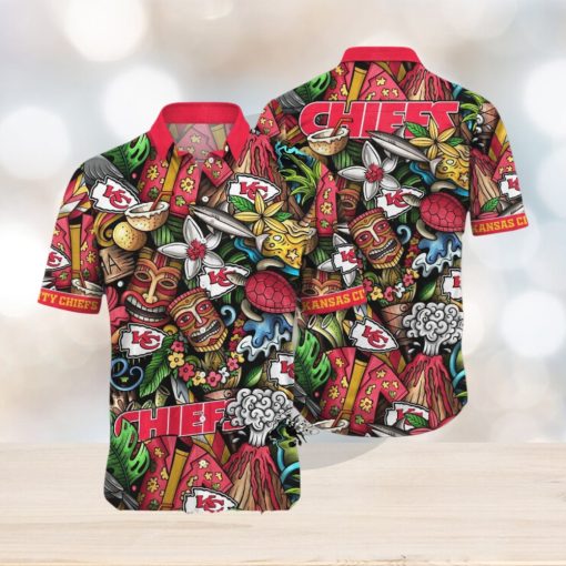 [The best selling] Kansas City Chiefs NFL Flower Custom Summer Football New Outfit Full Printed Hawaiian Shirt