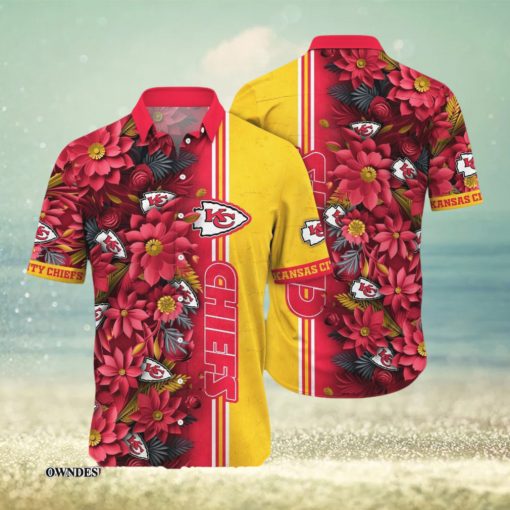 [The best selling] Kansas City Chiefs NFL Flower Custom Summer Football Unisex Full Print Hawaiian Shirt