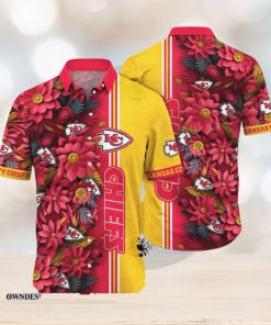 [The best selling] Kansas City Chiefs NFL Flower Custom Summer Football Unisex Full Print Hawaiian Shirt