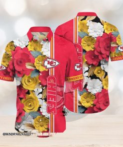 [The best selling] Kansas City Chiefs NFL Flower Summer Football All Over Print Unisex Hawaiian Shirt