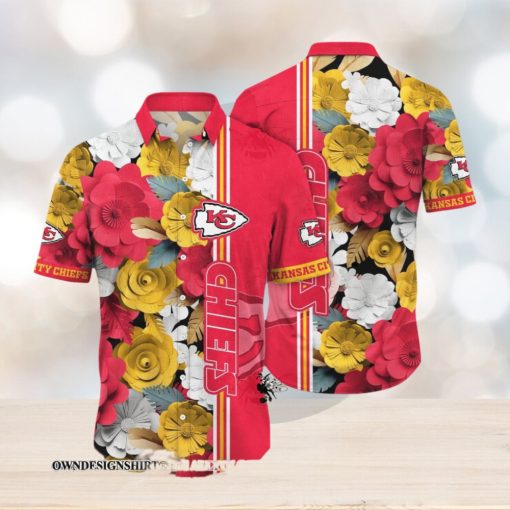 [The best selling] Kansas City Chiefs NFL Flower Summer Football All Over Print Unisex Hawaiian Shirt