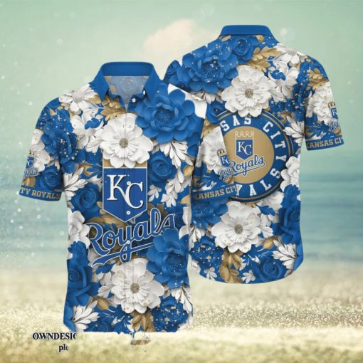 [The best selling] Kansas City Royals MLB Flower Custom Summer Football High Fashion Hawaiian Shirt