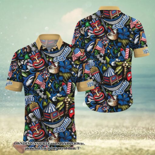 [The best selling] Kansas City Royals MLB Flower Summer 3D Full Print Hawaiian Shirt