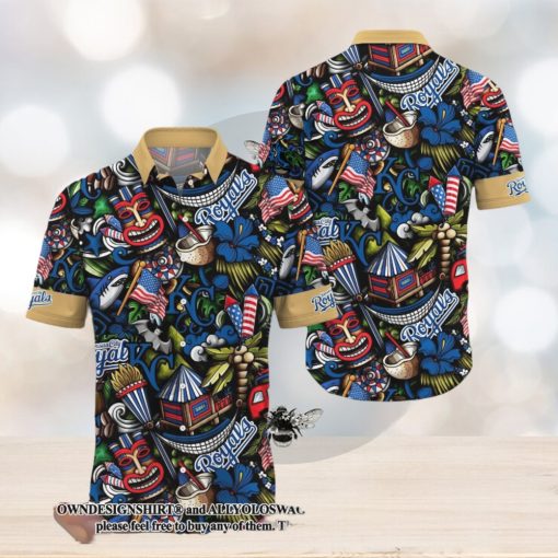 [The best selling] Kansas City Royals MLB Flower Summer 3D Full Print Hawaiian Shirt