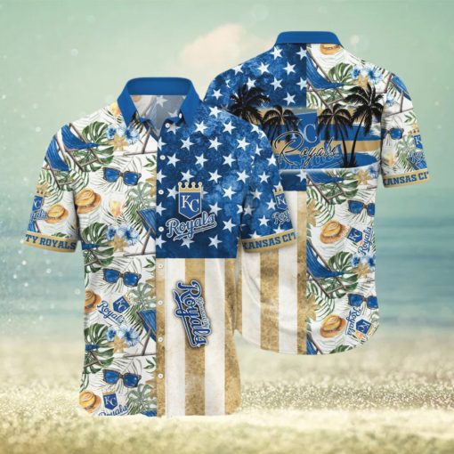 [The best selling] Kansas City Royals MLB Flower Summer Football 3D All Over Print Hawaiian Shirt