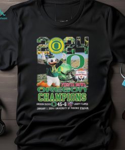 The fiesta bowl champions oregon ducks 45 6 liberty flames 2024 shirt