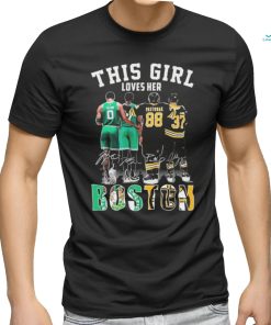 This Girl Loves Her Boston Celtics And Boston Bruins Players Signatures Shirt