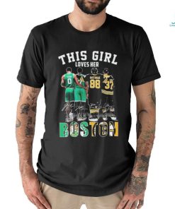 This Girl Loves Her Boston Celtics And Boston Bruins Players Signatures Shirt