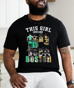This Girl Loves Her Boston Celtics And Boston Bruins Players Signatures Shirt