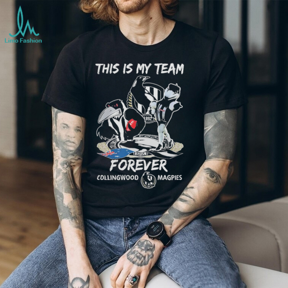 This Is My Team Forever Collingwood Magpies Mascot Tee Shirt This Is My Team Forever Collingwood Magpies Mascot Tee Shirt