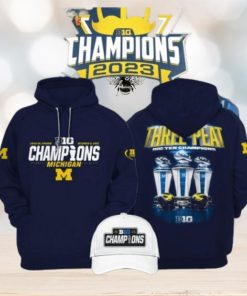 Three peat 2023 Big Ten Champions Michigan Wolverines Hoodie