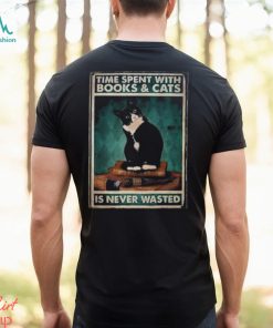 Time Spent On Books And Cats Never Wasted Poster Shirt