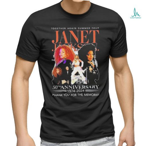 Together Again Summer Tour Janet Jackson 50th Anniversary 1974 – 2024 Thank You For The Memories Shirt