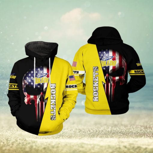 Toledo Rockets NCAA US Flag Skull 3D Printed Hoodie