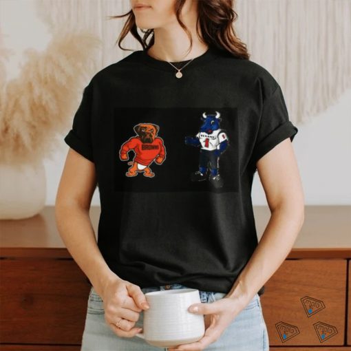 Top Cleveland Browns VS Houston Texans NFL 2024 mascot cartoon football shirt