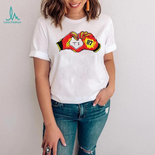 Travis Kelce gloves heart T. S. 87 funny shirt