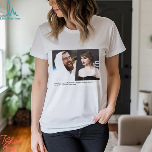 Travis Kelce supports Swift’s big night at Golden Globes in an unexpected way during Chiefs game shirt