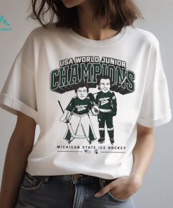 Trey Augustine And Isaac Howard Michigan State Ice Hockey Usa World Junior Champions Shirt