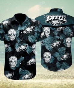 Tropical Skull NFL Philadelphia Eagles Hawaiian Shirt Best Beach Gift