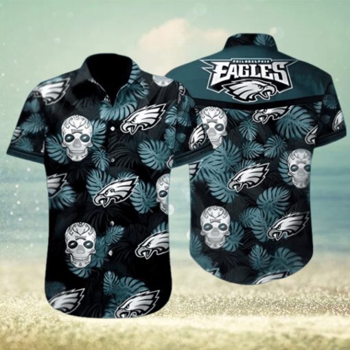 Tropical Skull NFL Philadelphia Eagles Hawaiian Shirt Best Beach Gift