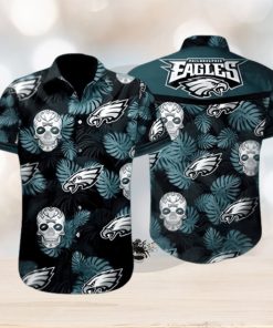 Tropical Skull NFL Philadelphia Eagles Hawaiian Shirt Best Beach Gift