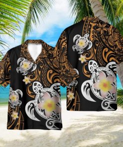 Turtle Plumeria Polynesian Hawaii Shirt 3D Printed Gift For Summer