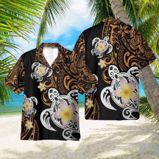 Turtle Plumeria Polynesian Hawaii Shirt 3D Printed Gift For Summer