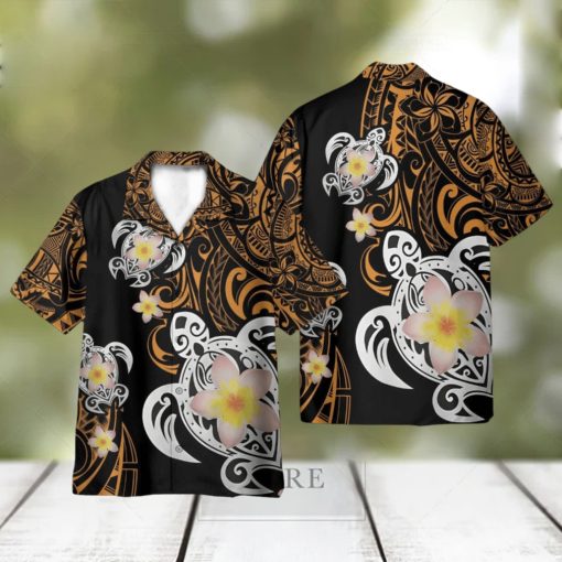 Turtle Plumeria Polynesian Hawaii Shirt 3D Printed Gift For Summer