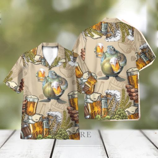 Turtle and Beer Hawaii Shirt 3D Printed Gift For Summer