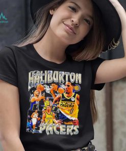 Tyrese Haliburton number 0 Indiana Pacers basketball player portrait shirt