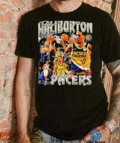 Tyrese Haliburton number 0 Indiana Pacers basketball player portrait shirt