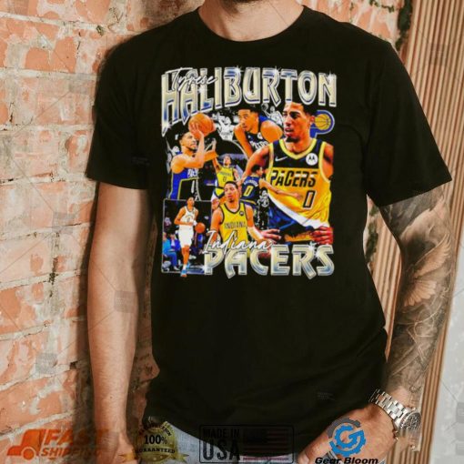 Tyrese Haliburton number 0 Indiana Pacers basketball player portrait shirt