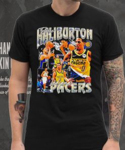 Tyrese Haliburton number 0 Indiana Pacers basketball player portrait shirt