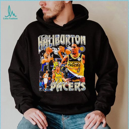 Tyrese Haliburton number 0 Indiana Pacers basketball player portrait shirt