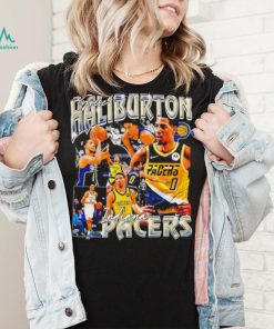 Tyrese Haliburton number 0 Indiana Pacers basketball player portrait shirt