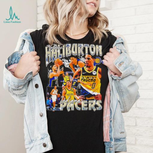 Tyrese Haliburton number 0 Indiana Pacers basketball player portrait shirt