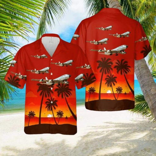 US Air Force Boeing RC 135C Big Team Hawaiian Shirt Tropical Beach