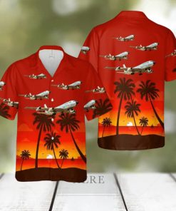 US Air Force Boeing RC 135C Big Team Hawaiian Shirt Tropical Beach