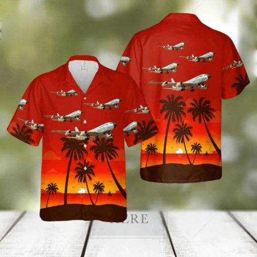 US Air Force Boeing RC 135C Big Team Hawaiian Shirt Tropical Beach