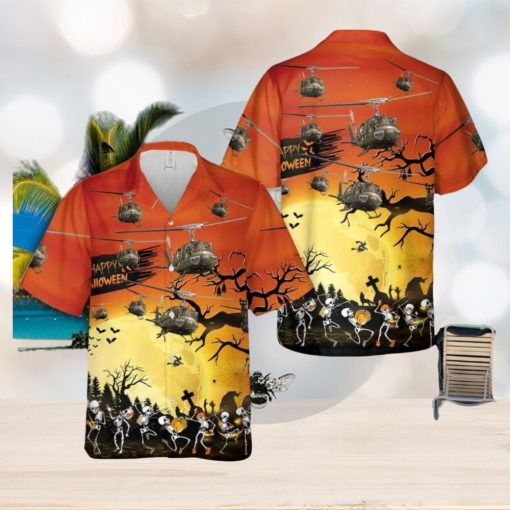 US Army Bell UH 1 Huey Halloween Hawaiian Shirt Summner Vacation Shirt