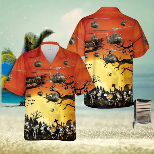 US Army Bell UH 1 Huey Halloween Hawaiian Shirt Summner Vacation Shirt