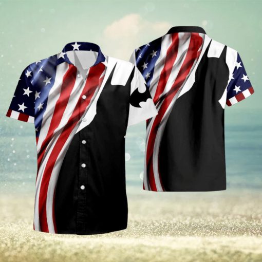 US Flag And Batman Shadow Hawaiian Shirt And Short