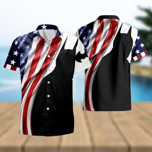 US Flag And Batman Shadow Hawaiian Shirt And Short