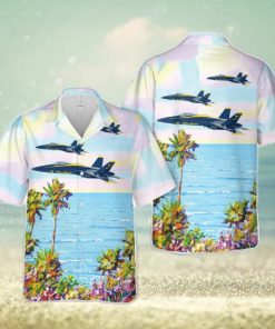 US Navy Blue Angels #3 FA 18C Hawaiian Shirt Print Ideas Gift Mens