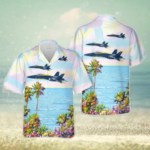 US Navy Blue Angels #3 FA 18C Hawaiian Shirt Print Ideas Gift Mens