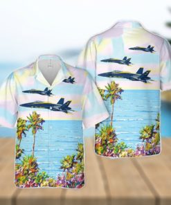 US Navy Blue Angels #3 FA 18C Hawaiian Shirt Print Ideas Gift Mens