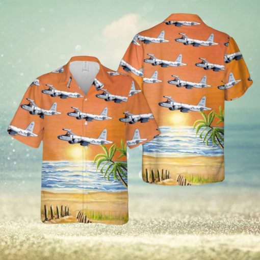 US Navy Lockheed P 2 Neptune Summer Beach Gift 3D Orange Hawaiian Shirt