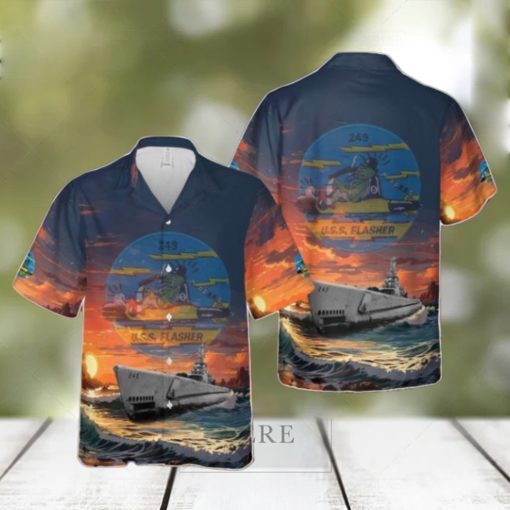 US Navy USS Flasher Gato Class Submarine In Hawaiian Shirt Special Gift For Men And Women