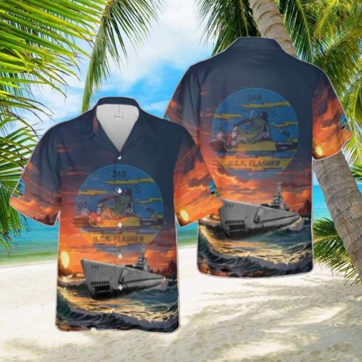 US Navy USS Flasher Gato Class Submarine In Hawaiian Shirt Special Gift For Men And Women